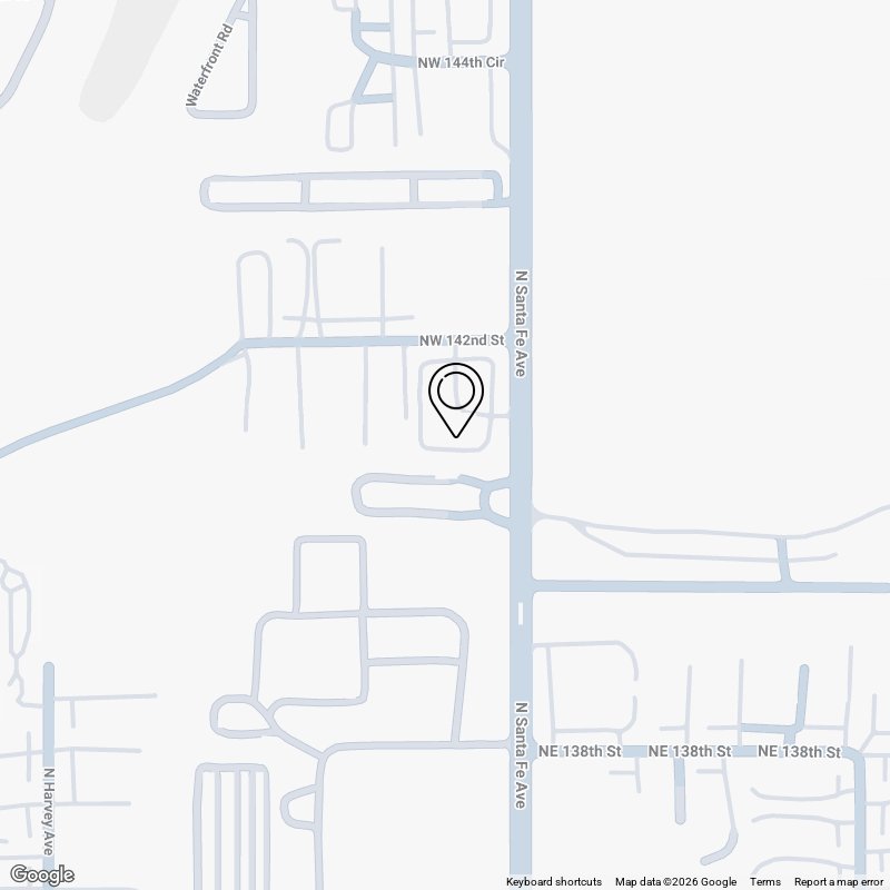 Map showing the location of Fitz Aesthetics & Wellness at 14201 N Santa Fe Ave, Suite 107, Edmond, Oklahoma